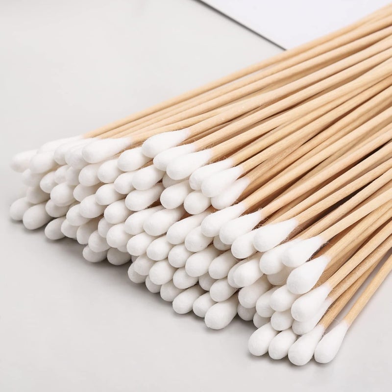 BTYMS 400 Count 6 Inch Long Cotton Swabs with Wooden Handles Cotton Tipped Applicator for Cleaning - Image 5
